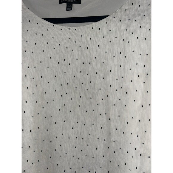 Plus Size 22/24 Long Bell Sleeve White Polka Dot Chiffon Top/blouse Lane Bryant - Picture 12 of 13